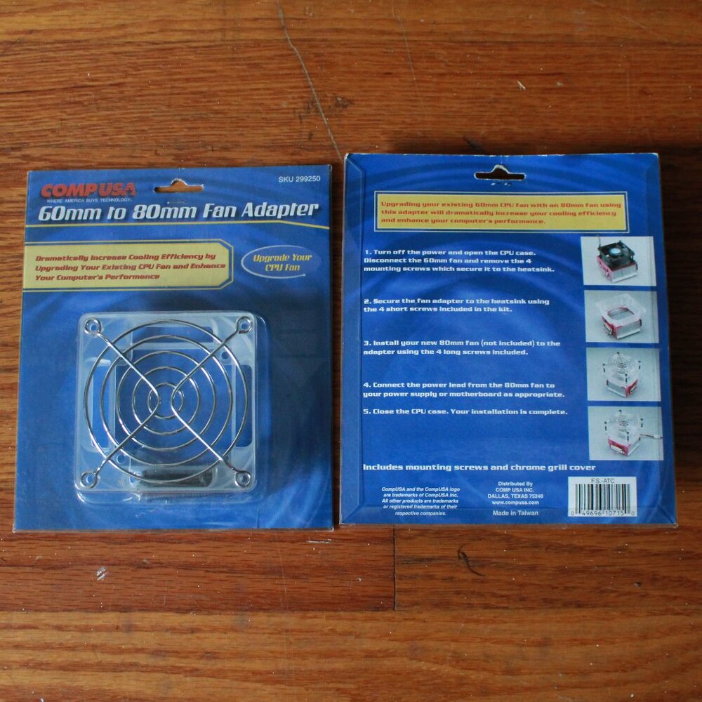 Comp USA 60mm to 80mm Fan Adapter